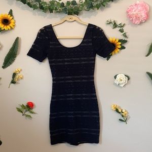 Abercrombie & Fitch Navy and Grey Lace Bodycon Dress